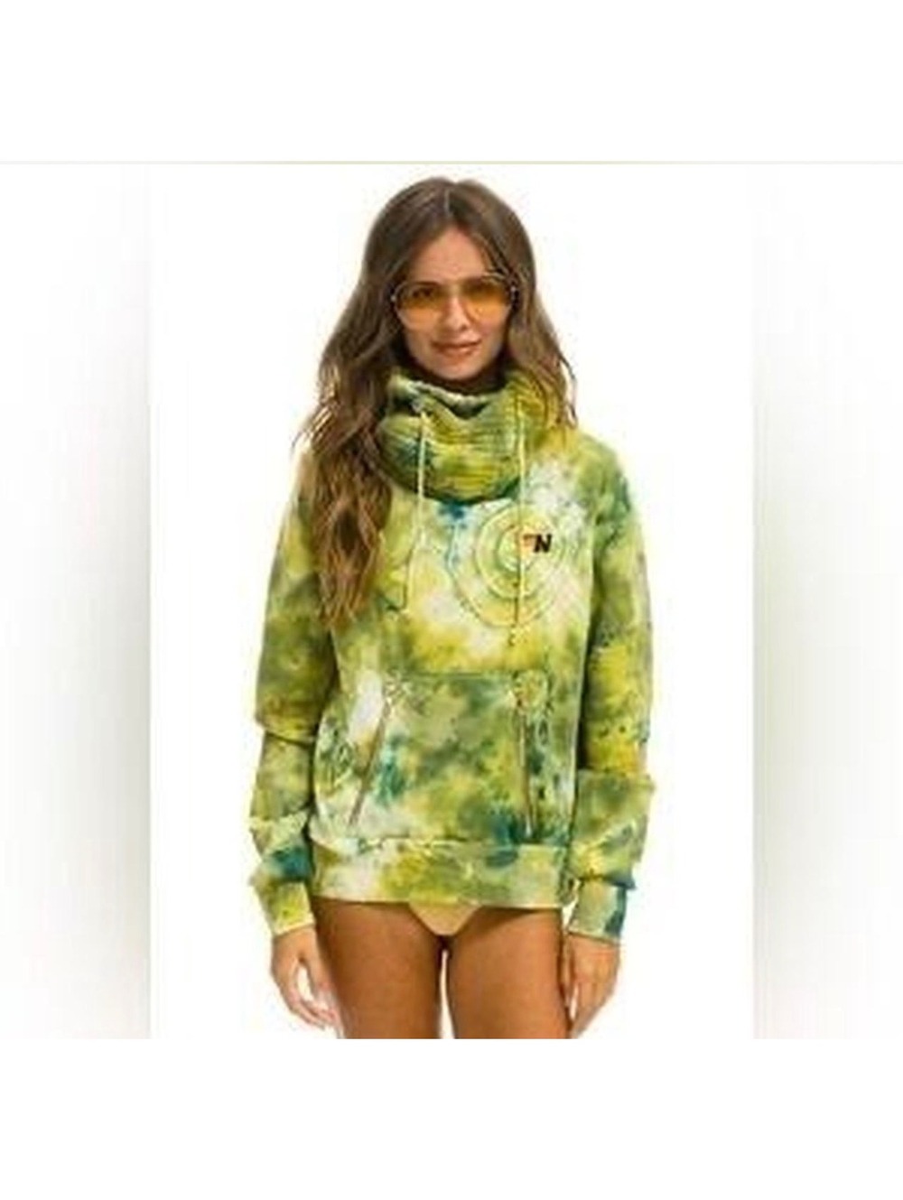 Aviator Nation Green & Yellow Tie-Dye Ninja Hoodie – XS